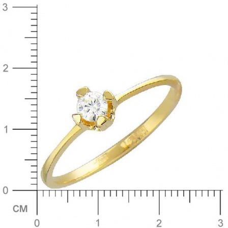 Кольцо с бриллиантом из желтого золота (арт. 316502)