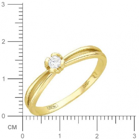 Кольцо с бриллиантом из желтого золота (арт. 316508)
