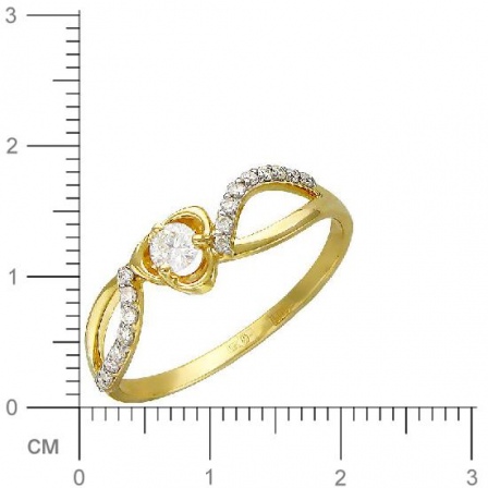 Кольцо с бриллиантом из желтого золота (арт. 316510)