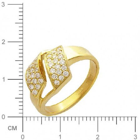 Кольцо с бриллиантами из желтого золота 750 пробы (арт. 316519)