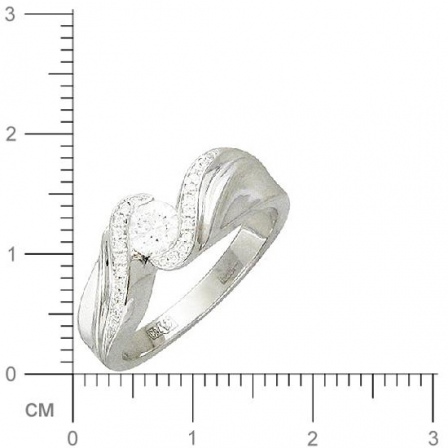 Кольцо с бриллиантами из белого золота 750 пробы (арт. 316562)