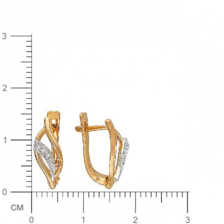 Серьги с бриллиантами из комбинированного золота (арт. 316668)