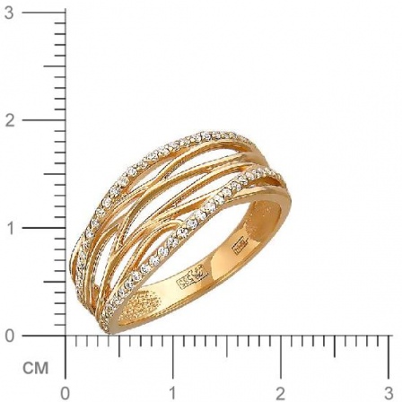 Кольцо с фианитами из красного золота (арт. 316841)