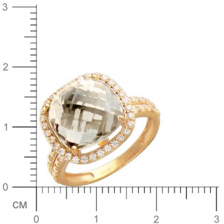 Кольцо с празиолитом, фианитами из красного золота (арт. 316871)