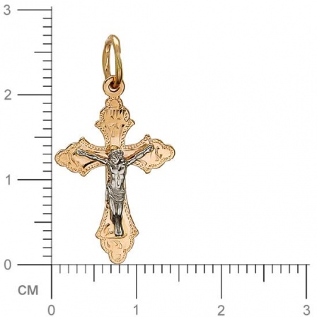 Крестик из комбинированного золота (арт. 316984)