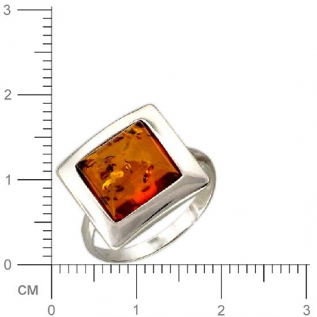 Кольцо с янтарем из серебра (арт. 317270)