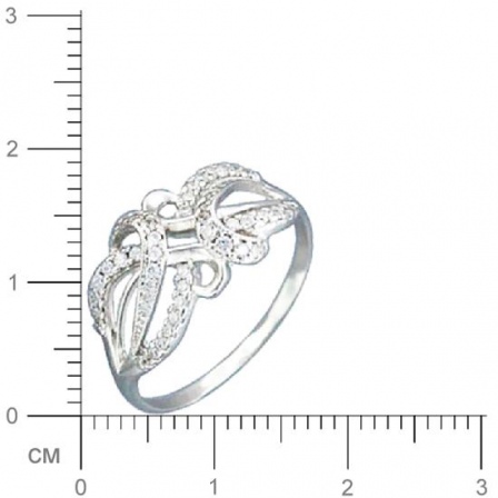 Кольцо с фианитами из серебра (арт. 318725)