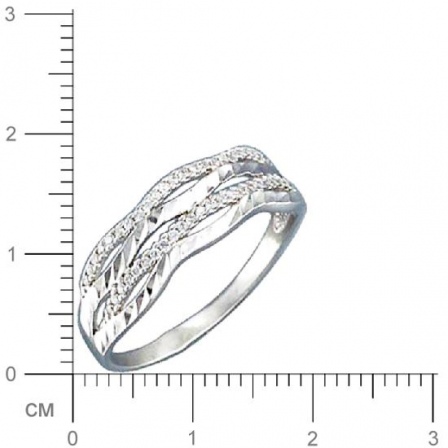 Кольцо с фианитами из серебра (арт. 318729)