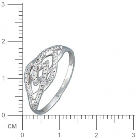 Кольцо с фианитами из серебра (арт. 318745)