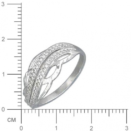 Кольцо с фианитами из серебра (арт. 318760)