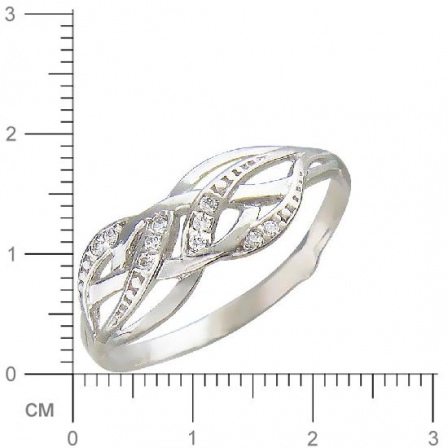 Кольцо с фианитами из серебра (арт. 318766)