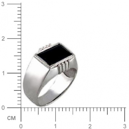 Кольцо с ониксом из серебра (арт. 319012)