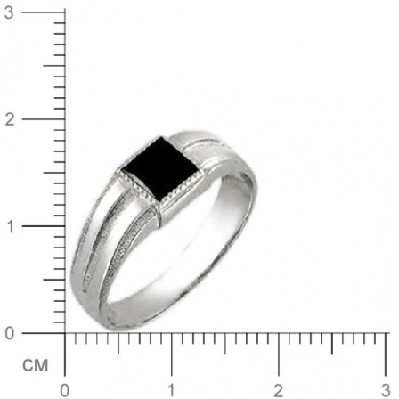 Кольцо с ониксом из серебра (арт. 319014)
