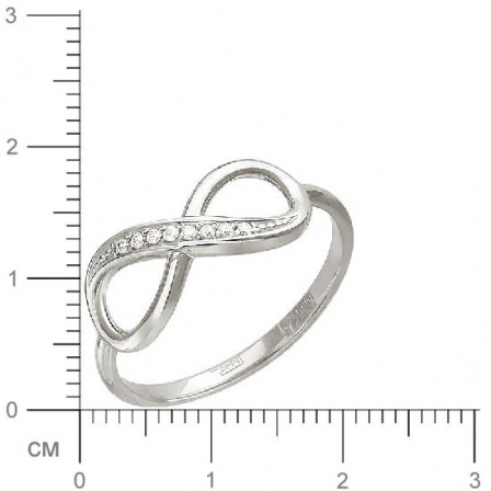 Кольцо Бесконечность с фианитами из белого золота (арт. 320238)
