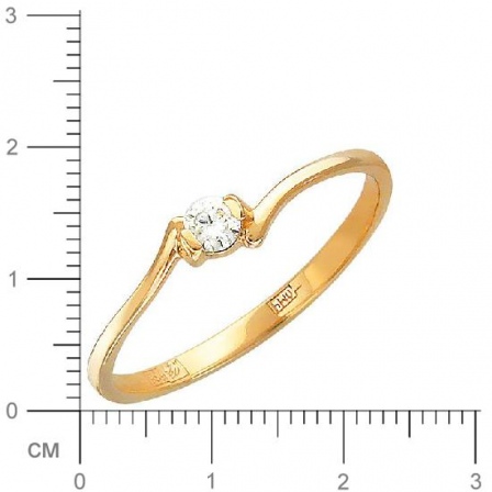 Кольцо с бриллиантом из красного золота (арт. 320509)