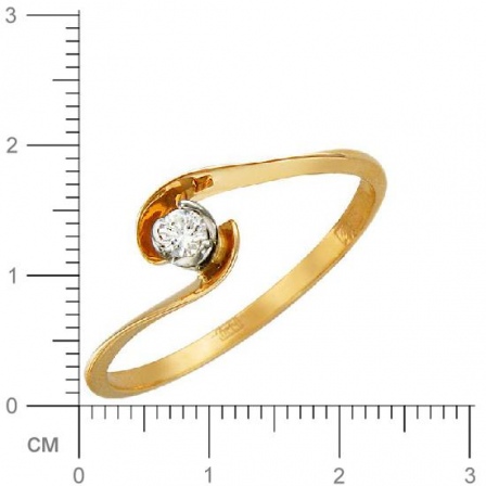 Кольцо с бриллиантом из комбинированного золота (арт. 320512)