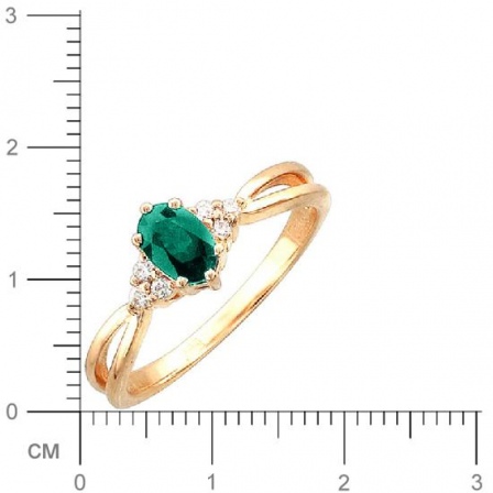 Кольцо с бриллиантами, изумрудом из красного золота (арт. 321054)