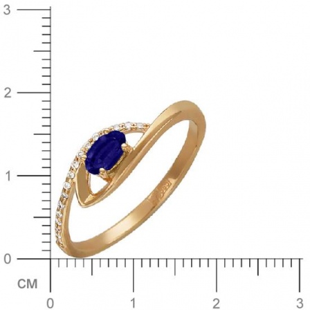 Кольцо с бриллиантами, сапфиром из красного золота (арт. 321059)