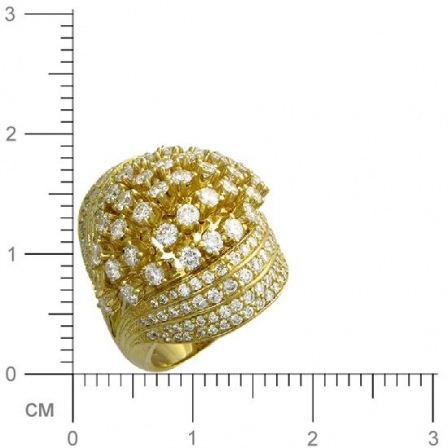 Кольцо с бриллиантами из желтого золота 750 пробы (арт. 321076)