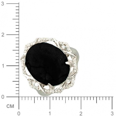 Кольцо с агатом, фианитами из серебра (арт. 321349)