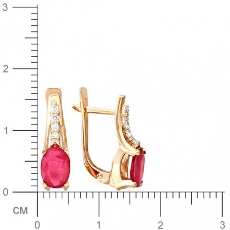 Серьги с бриллиантами, рубинами из красного золота (арт. 321446)