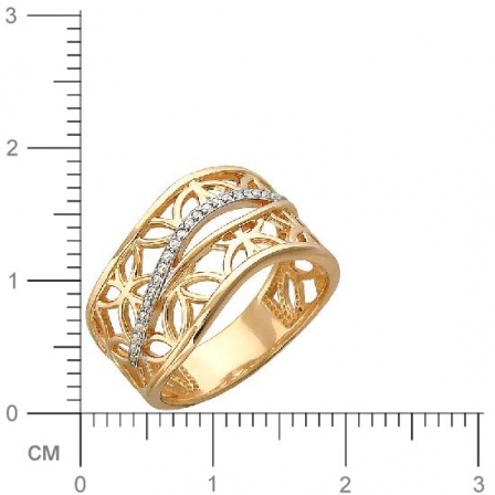Кольцо с фианитами из красного золота (арт. 322001)