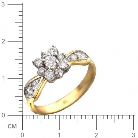 Кольцо с бриллиантами из желтого золота (арт. 322431)