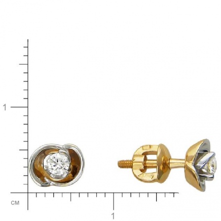 Серьги с бриллиантами из комбинированного золота (арт. 322441)