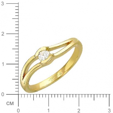 Кольцо с бриллиантом из желтого золота (арт. 322603)