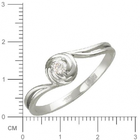 Кольцо с бриллиантом из белого золота (арт. 322625)