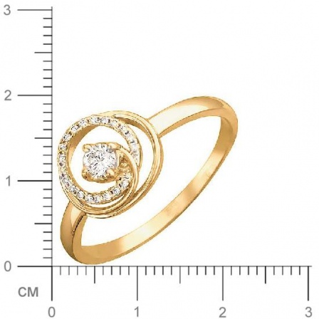 Кольцо с бриллиантом из красного золота (арт. 323066)