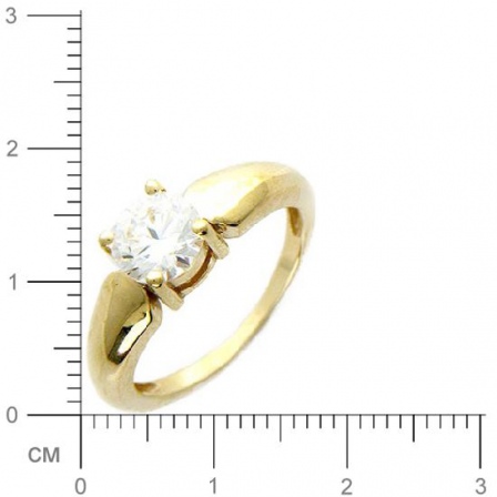 Кольцо с фианитом из желтого золота (арт. 323081)
