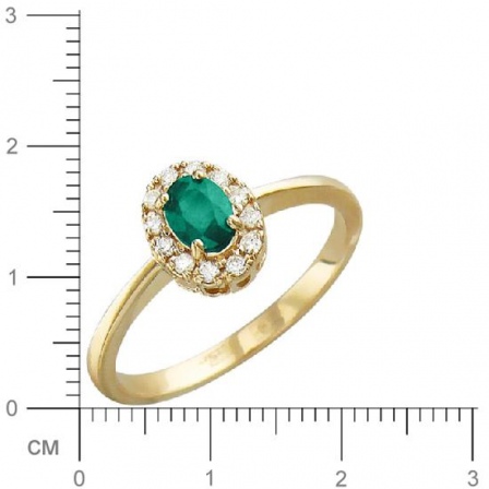 Кольцо с бриллиантами, изумрудом из красного золота (арт. 323171)