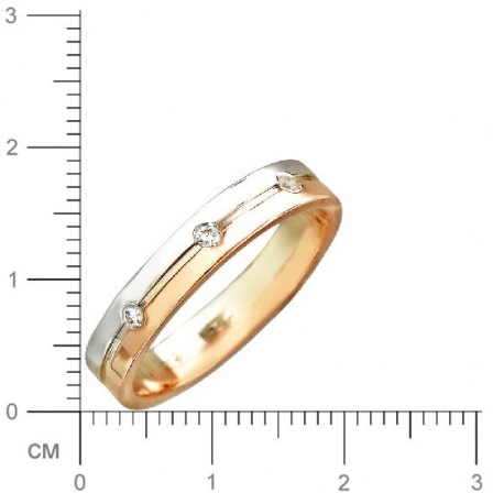 Кольцо с фианитами из комбинированного золота (арт. 323254)