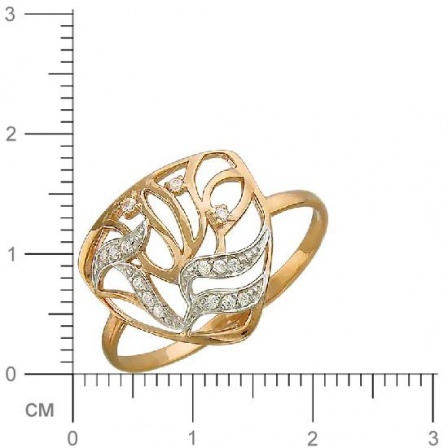 Кольцо с фианитами из красного золота (арт. 323470)