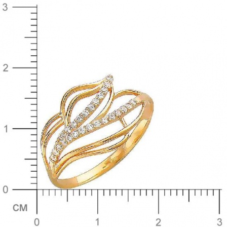 Кольцо с фианитами из красного золота (арт. 323476)