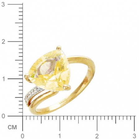 Кольцо с фианитами, цитрином из красного золота (арт. 323493)