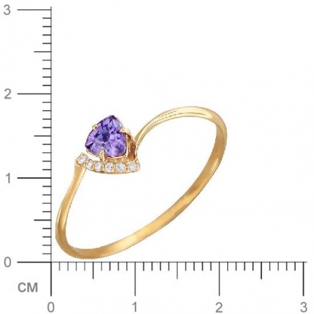 Кольцо со шпинелью, фианитами из красного золота (арт. 324530)