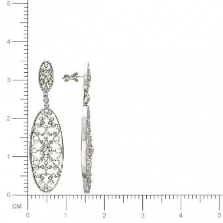 Серьги с бриллиантами из белого золота 750 пробы (арт. 324772)