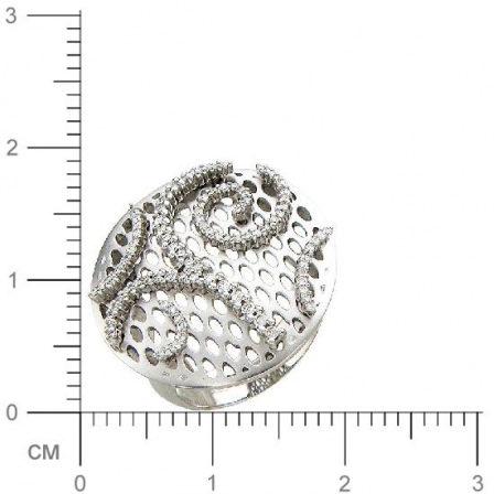 Кольцо с бриллиантами из белого золота 750 пробы (арт. 324988)