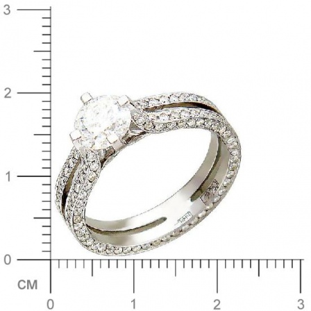 Кольцо с бриллиантами из белого золота 750 пробы (арт. 325671)