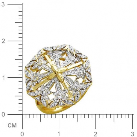 Кольцо с бриллиантами из комбинированного золота 750 пробы (арт. 325683)