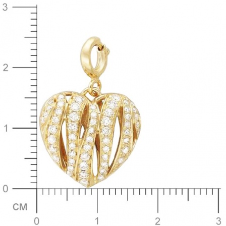 Подвеска Сердце с бриллиантами из желтого золота (арт. 325747)
