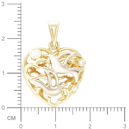 Подвеска Сердце с бриллиантом из комбинированного золота (арт. 325766)