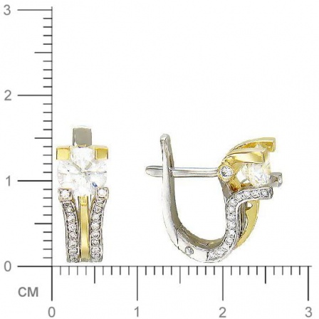 Серьги с бриллиантами из комбинированного золота 750 пробы (арт. 325856)