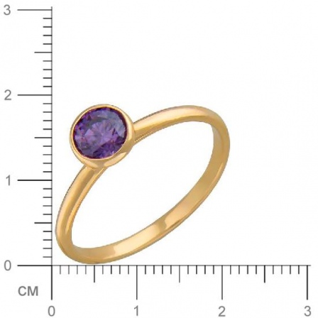 Кольцо с фианитом из красного золота (арт. 326038)