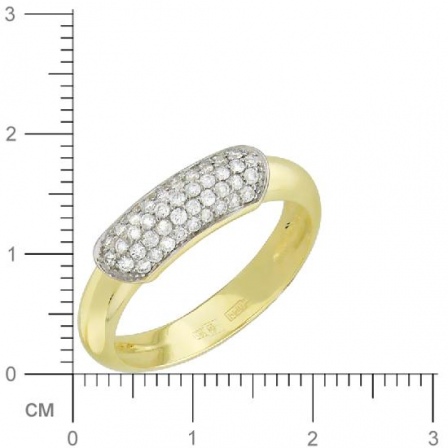 Кольцо с бриллиантами из желтого золота (арт. 328282)