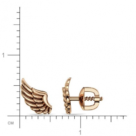 Серьги Крылья из красного золота (арт. 328685)