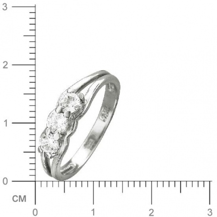 Кольцо с фианитами из белого золота (арт. 328731)