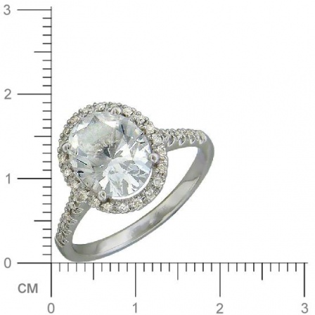Кольцо с бриллиантами, топазом из белого золота (арт. 329731)